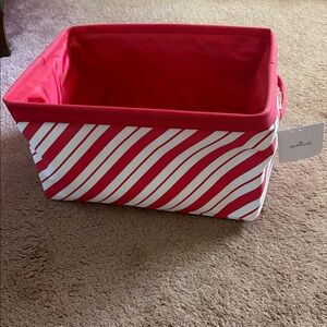 Hallmark Red and White Striped Storage Bin